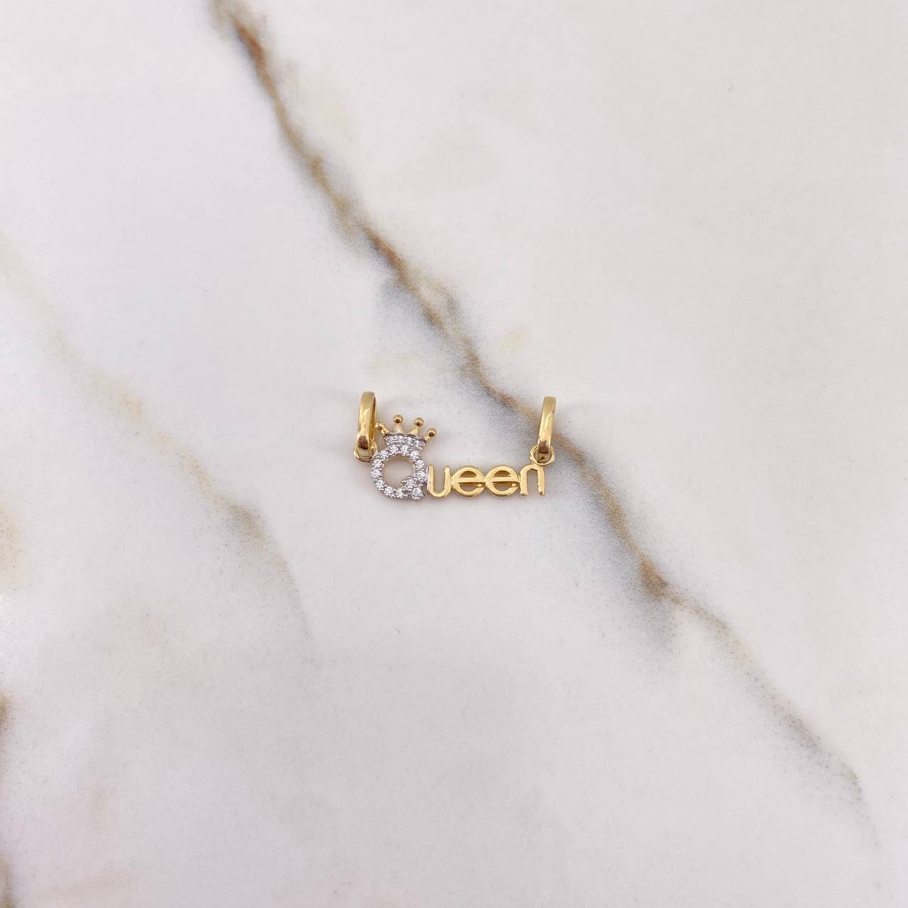 Pendant Queen 1.15gr / 2cm / White Zirconia Yellow Gold &