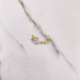 Pendant Queen 1.15gr / 2cm / White Zirconia Yellow Gold &
