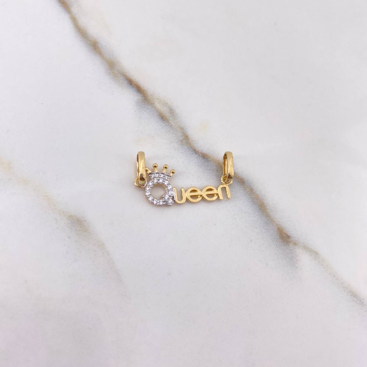 Pendant Queen 1.15gr / 2cm / White Zirconia Yellow Gold &