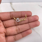 Pendant Queen 1.15gr / 2cm / White Zirconia Yellow Gold &