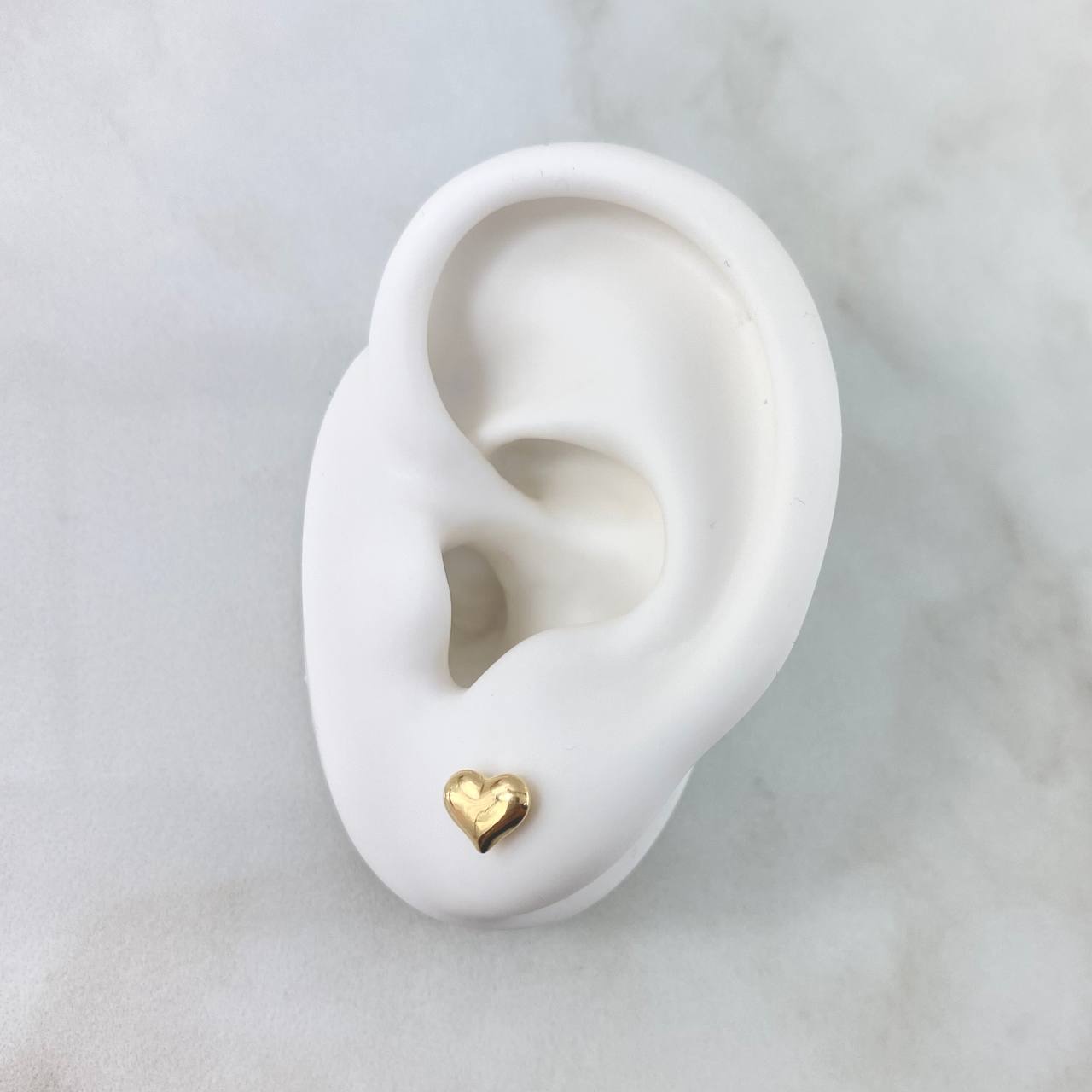 Stud Earrings Heart 0.65gr / 6mm Yellow Gold 18K