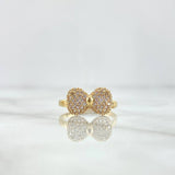 Bow Ring Basteado 2.4gr / T5 3/4 / White Zircons Yellow Gold