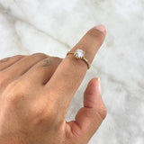 Halo Ring Inlaid 2.5gr / T5 1/4 / White Zircons Yellow Gold