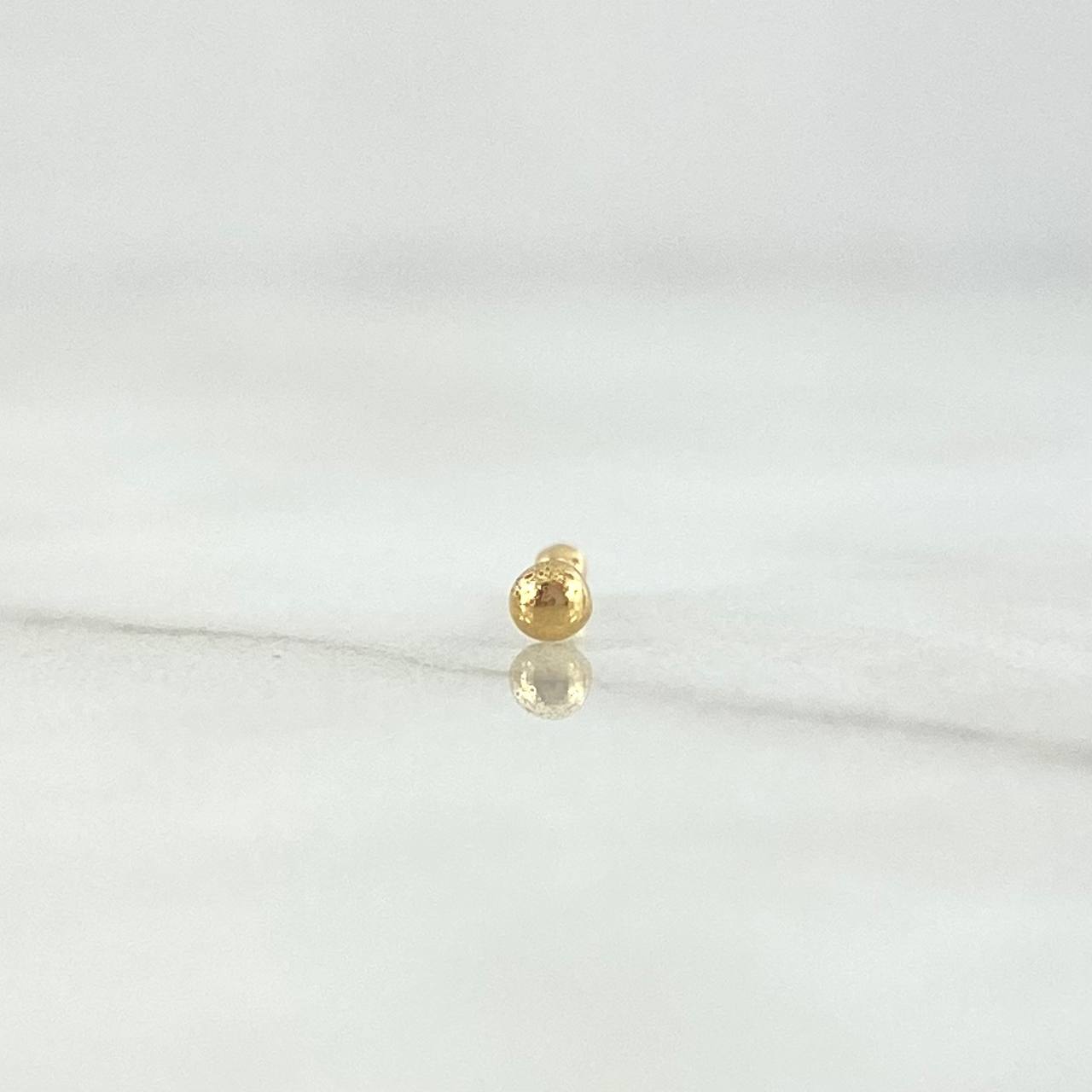 Piercing Chispa Fija Bola 0.15gr / 1.1cm / 2mm Lisa Oro Amarillo Nac.Esp. 18K (Joya)