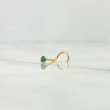 Green Zircon Piercing 0.15gr / 1cm / Special Birthstone 18K Gold ©
