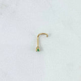 Green Zircon Piercing 0.15gr / 1cm / Special Birthstone 18K Gold ©
