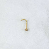 Piercing Chispa Cuatro Garras Curvo 0.15gr / 1cm / Circon Blanco Oro Amarillo (Joya)