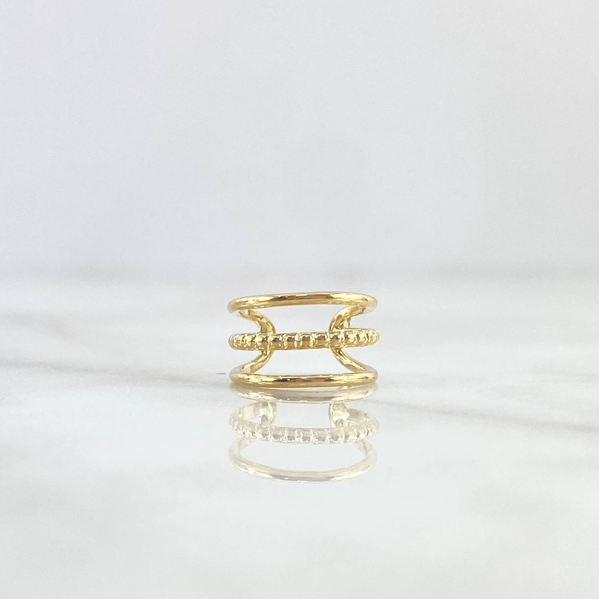 Piercing Earcuff Intermediate Line Simulator Dotted 0.95gr / 1.2cm / Yellow Gold (Jewel)
