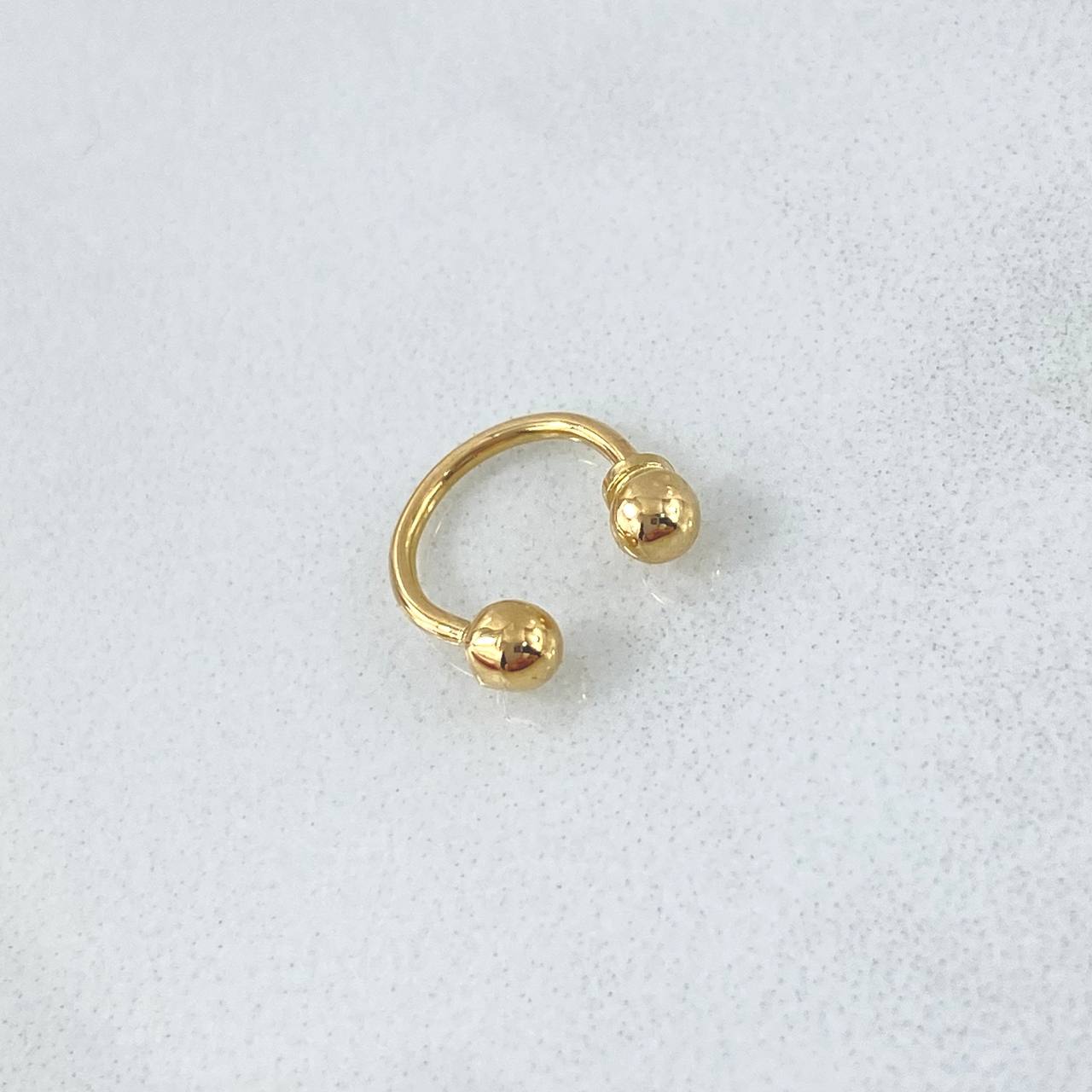 Curved Bead Piercing 0.4gr / 1cm / Nac.Esp. 18K Gold