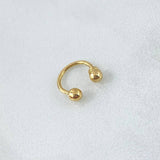 Curved Bead Piercing 0.4gr / 1cm / Nac.Esp. 18K Gold
