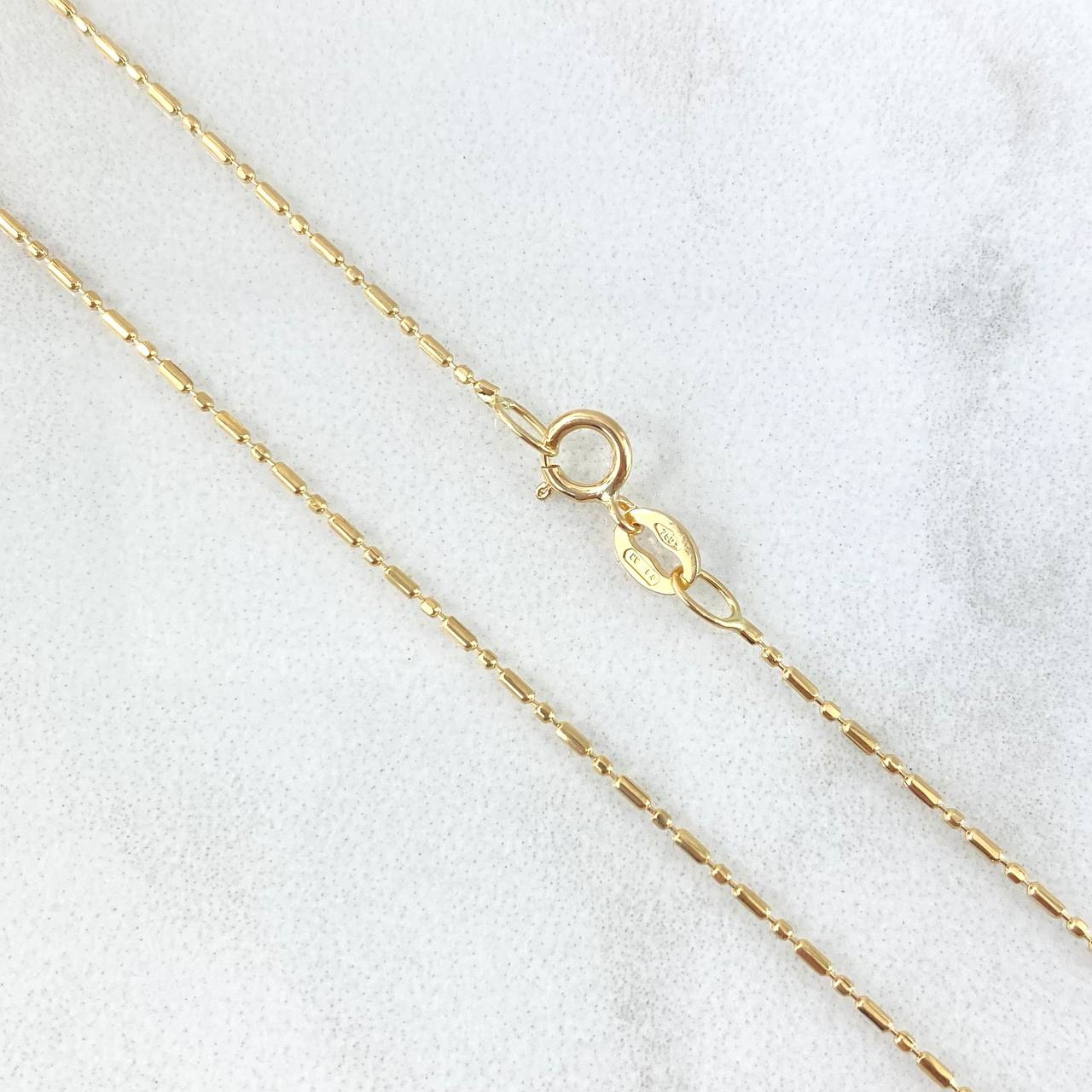 Cadena Morse 2.15gr / 45cm / 1mm Oro Amarillo +3 18K *