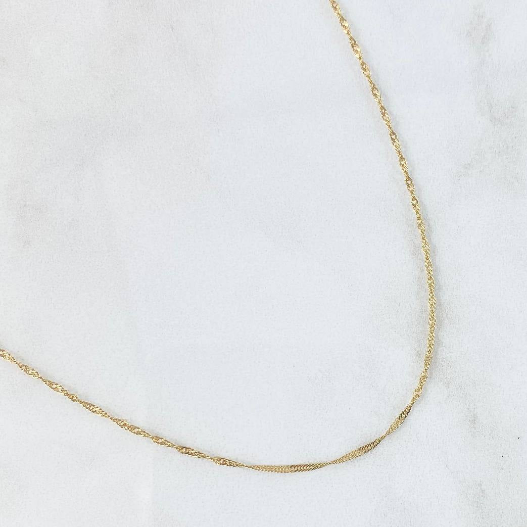 Singapore Chain 1.55gr / 19.5in / 18K Gold +3!