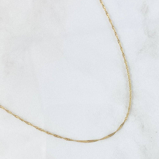 Singapore Chain 1.55gr / 19.5in / 18K Gold +3!