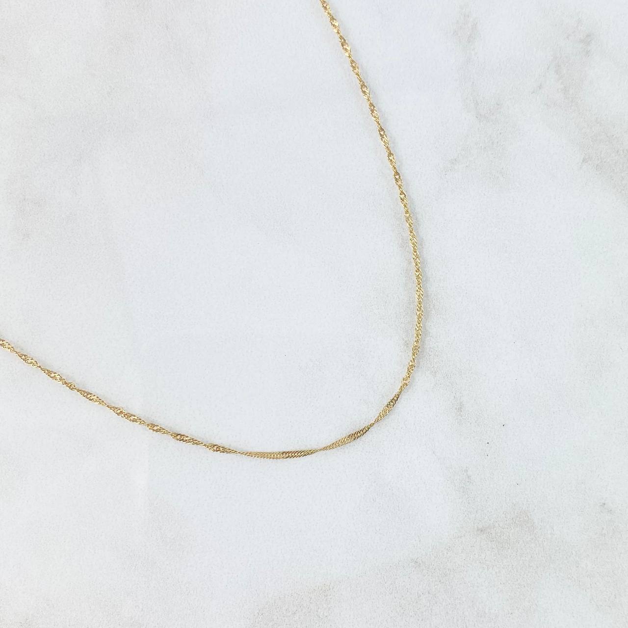 Cadena Singapur 1.55gr / 17 3/4 in / 1.2mm Oro Amarillo +3 18K *