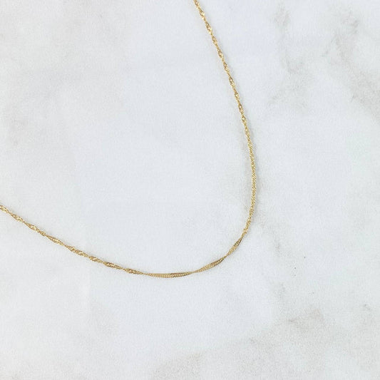 Cadena Singapur 1.55gr / 17 3/4 in / 1.2mm Oro Amarillo +3 18K *