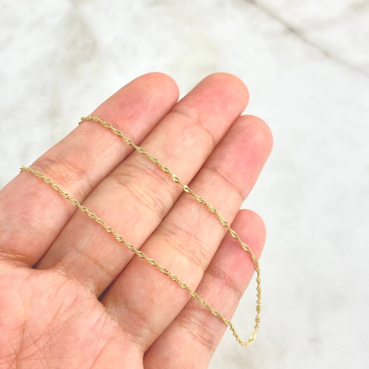 Singapore Chain 0.85gr / 45cm / 1mm Yellow Gold +3 18K *