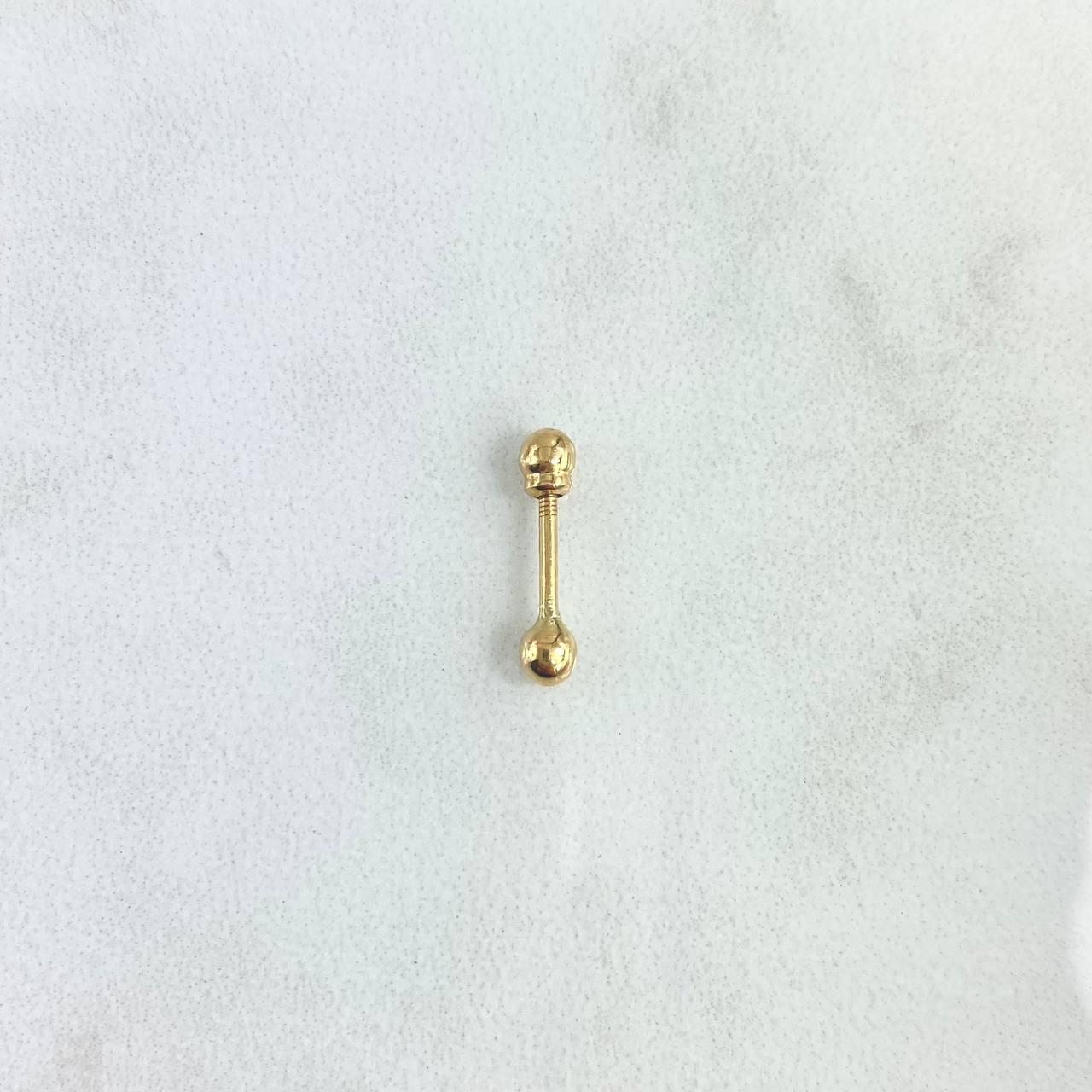 Piercing Bead 0.25gr / 1.3cm / 3mm Polished Thread Bead 18K Yellow Gold (Jewel)