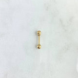 Piercing Bead 0.3gr / 1.3cm / 3mm Polished Thread Bead 18K Yellow Gold (Jewel) ©
