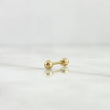 Piercing Bead 0.25gr / 1.3cm / 3mm Polished Thread Bead 18K Yellow Gold (Jewel)