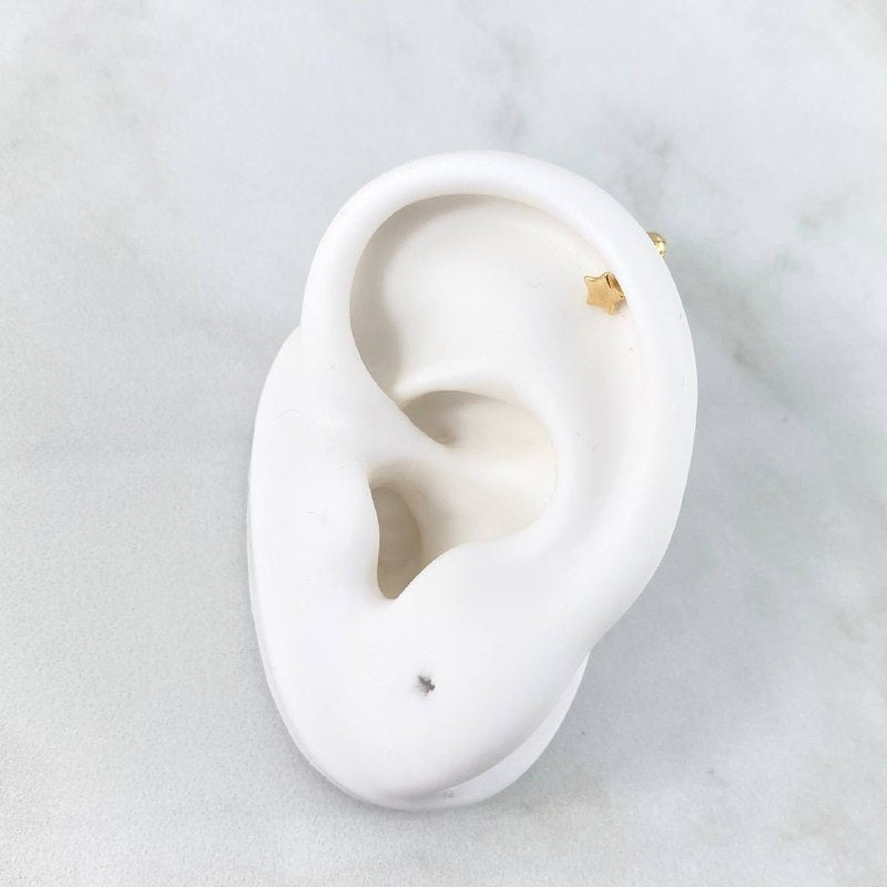 Star Piercing 0.3gr / 1cm / Nac.Esp. 18K Gold