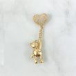 Pendant Bear Balloon Heart 7.5gr / 5.2cm / White Zircons Yellow Gold