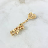 Pendant Bear Balloon Heart 7.5gr / 5.2cm / White Zircons Yellow Gold