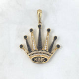 Pendant Corona 8.2gr / 4.6cm / White Black Zircons Yellow Gold