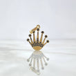 Pendant Corona 2.25gr / 2.4cm / White Black Zircons Yellow Gold