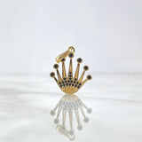 Pendant Corona 2.25gr / 2.4cm / White Black Zircons Yellow Gold