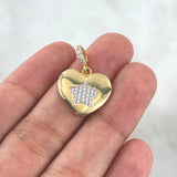 Pendant Heart Star 2.35gr / 2.5cm / White Zircons Yellow Gold