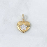 Pendant Heart Star 2.35gr / 2.5cm / White Zircons Yellow Gold