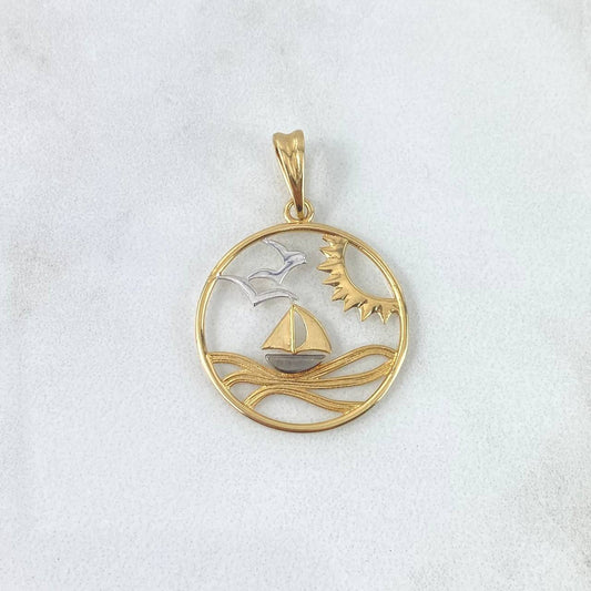 Pendant Sunset Beach 2.35gr / 3.2cm / Two Yellows White Gold