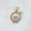 Pendant Nest 2.25gr / 2.5cm / Multicolored White Zircons Yellow Gold