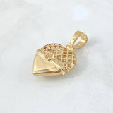 Pendant Heart Mesh Belt 6.75gr / 3.4cm / White Zircons Yellow Gold ©