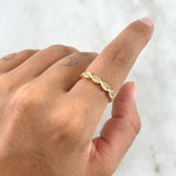 Infinite Eyes Ring 2.6gr / T6 3/4 / White Zircons Yellow Gold