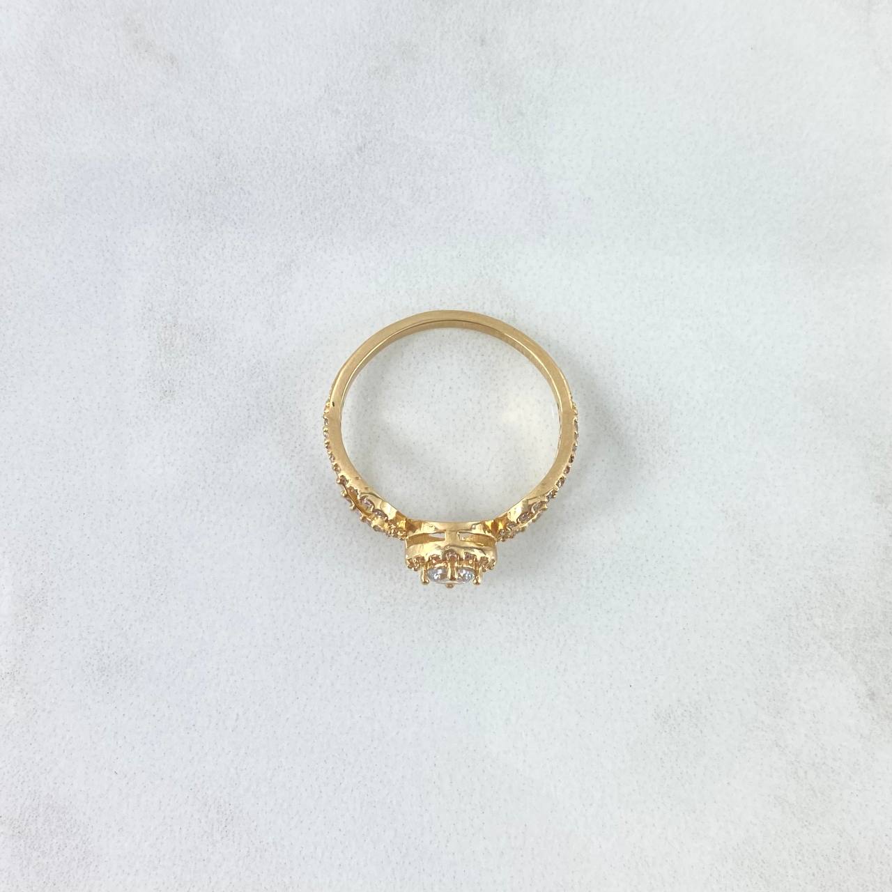 Halo Ring Hug 2.8gr / T8 / White Zircons Yellow Gold ©