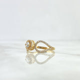 Halo Ring Hug 2.8gr / T8 / White Zircons Yellow Gold ©