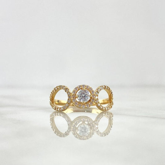 Halo Ring Hug 2.8gr / T8 / White Zircons Yellow Gold ©