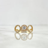 Halo Ring Hug 2.8gr / T8 / White Zircons Yellow Gold ©