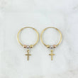 Hoop Earrings Cruz Polished 1.5gr / 3.2cm / 3mm Beads Polished Yellow Gold ©