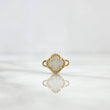 Charm Trébol VCyA 0.85gr / 1cm / White Pearl Dotted Yellow Gold