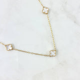 Chain Box Clover VCyA 7.35gr / 45cm / Smooth White Mother-of-Pearl Yellow Gold