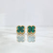 Topos Trébol VCyA 2.55gr / 1cm / Malaquita Verde Broche Mariposa Oro Amarillo 18K ©