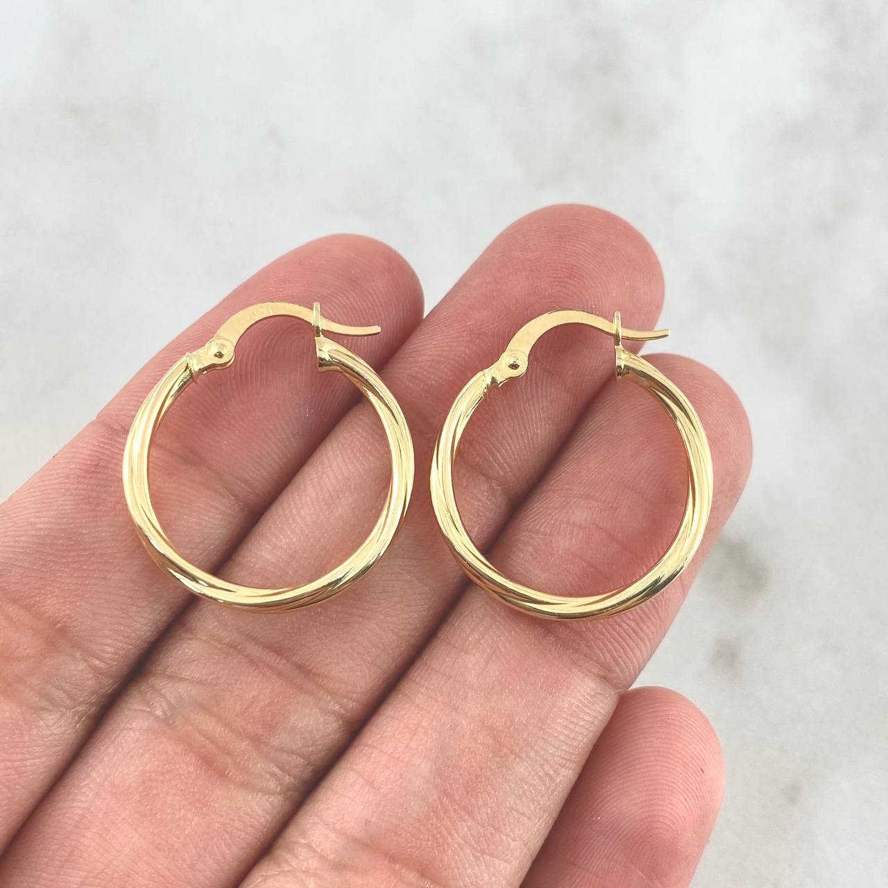 Hoop Earrings Lore 1.3gr / 0.9in / 18K Gold +0$