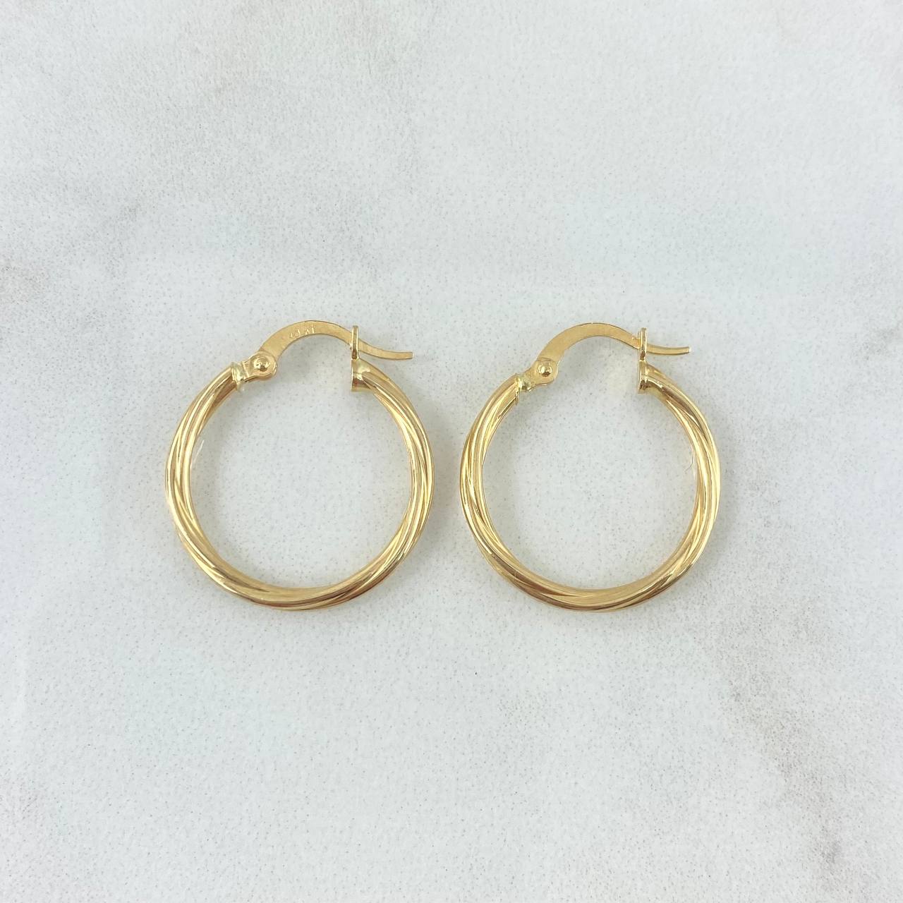 Hoop Earrings Lore 1.3gr / 0.9in / 18K Gold +0$
