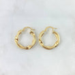 Hoop Earrings Weigh 2.5gr / 2.3cm / Striped Twisted Yellow Gold