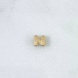 Charm Letter N 0.45g / 1/4 in 18K Yellow Gold