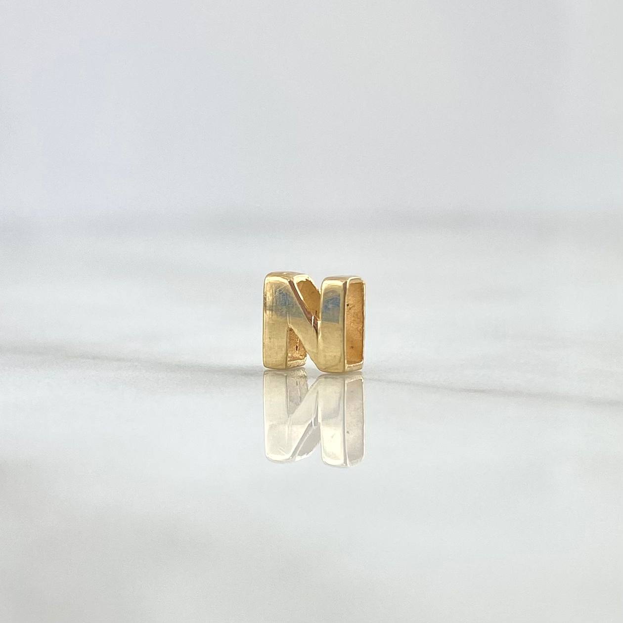 Charm Letter N 0.35gr / 6mm / Yellow Gold Drum ©