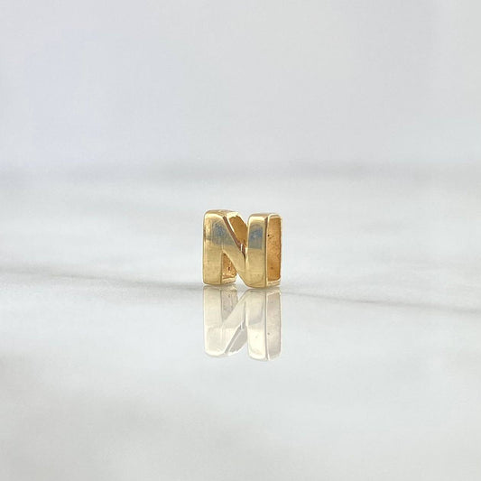 Charm Letter N 0.35gr / 6mm / Yellow Gold Drum ©
