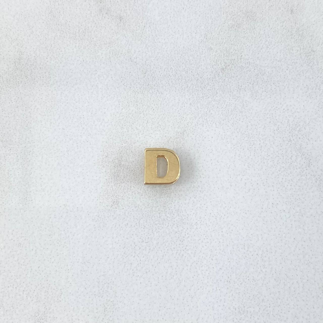 Charm Letter D 0.3gr / 0.2in / Yellow Gold Drum ©